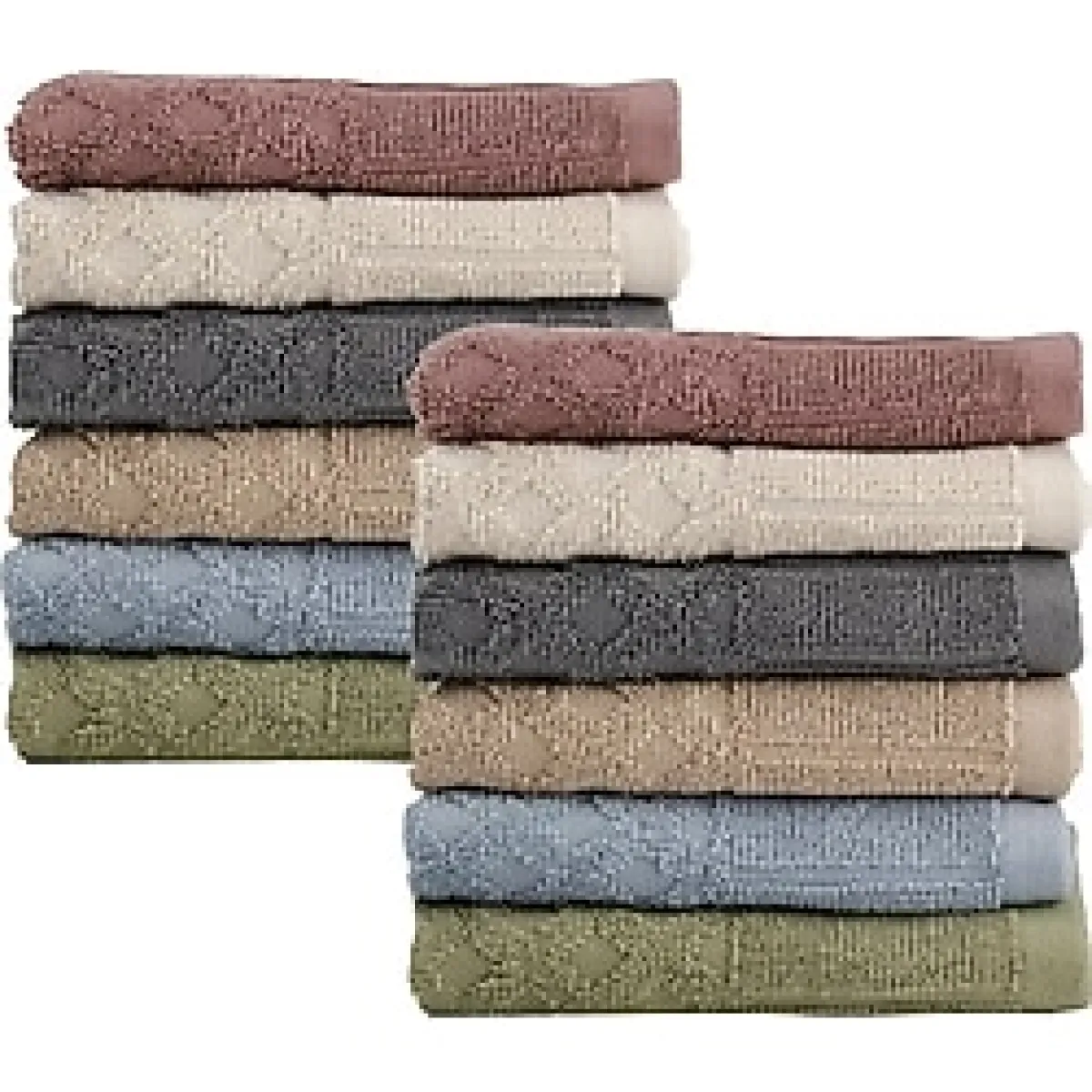 Earth 12 Li El-Yüz-Havlu Seti 30 X 30 Cm 100 % Pamuk Bukle