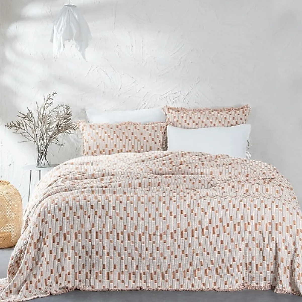 Ecocotton Merisa Terra Müslin Çift Kişilik Pike Takımı