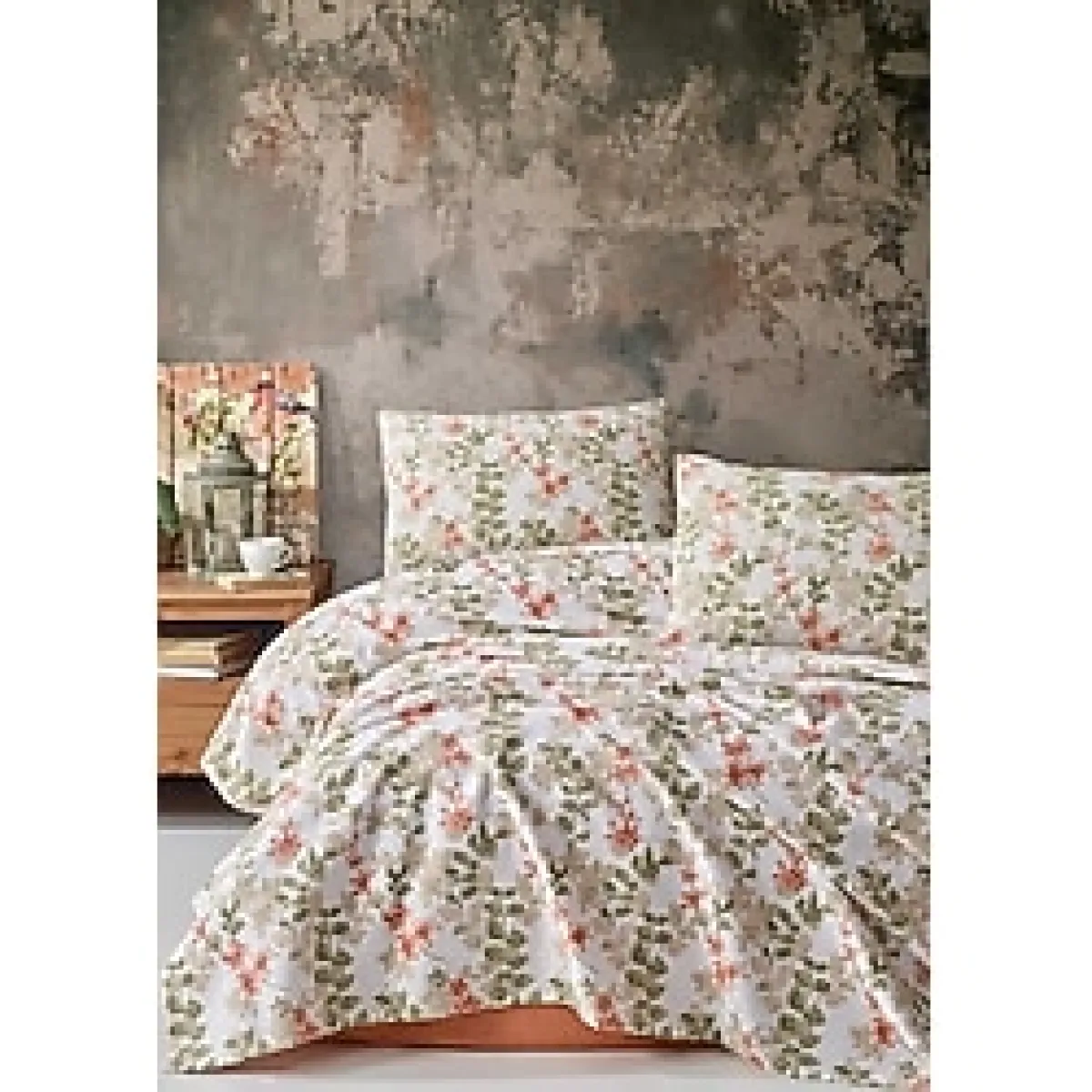 Elart Pamuk Pike Çift Kişilik Flores Pudra