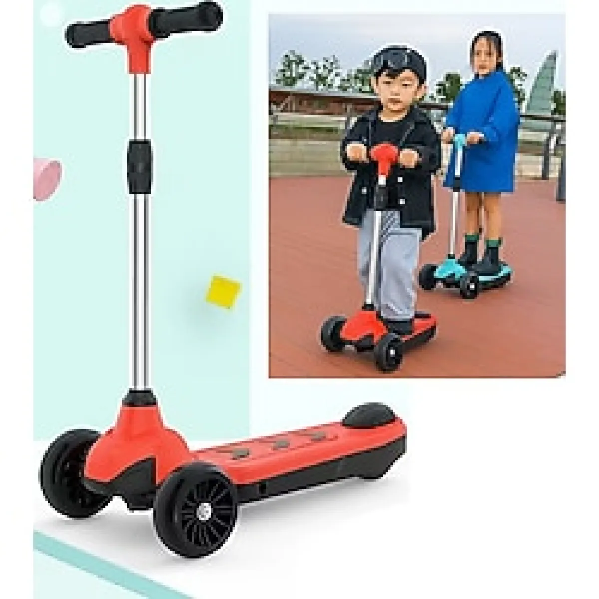 Elektrikli 3 Tekerlekli Çocuk Scooter Kırmızı
