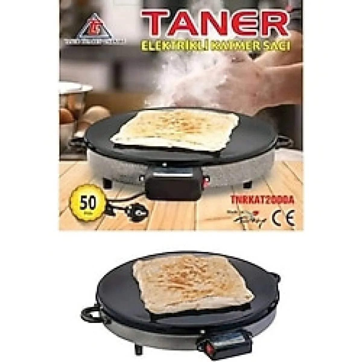 Elektrikli Büyük Katmer Sacı, Çok Renkli, Yüksek Performanslı, Dayanıklı ve Kullanışlı - Açık Bej