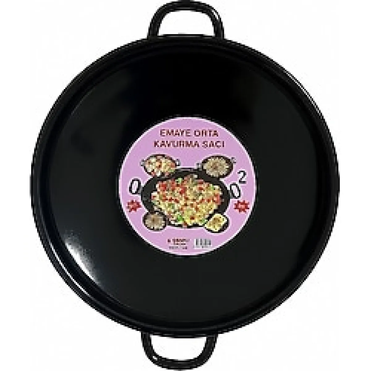 Emaye Kavurma Sacı - 38 cm - Siyah