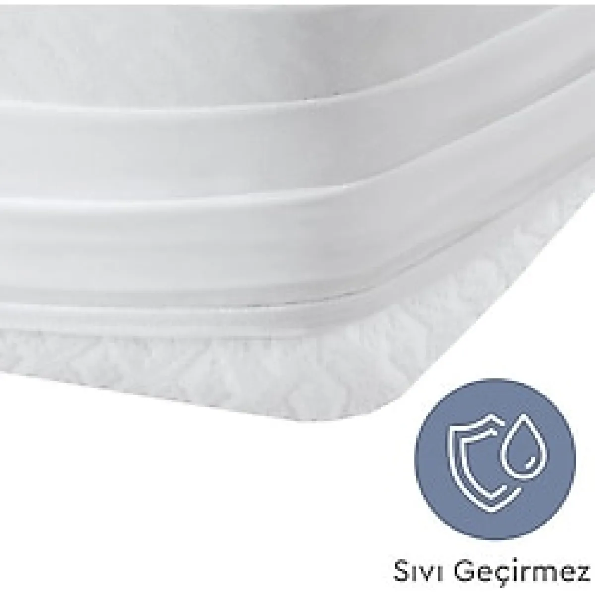 Embays 160x200 cm Çift Kişilik Dört Köşe Lastikli Yatak Koruyucu Alezi - Beyaz - 160 x 200 cm
