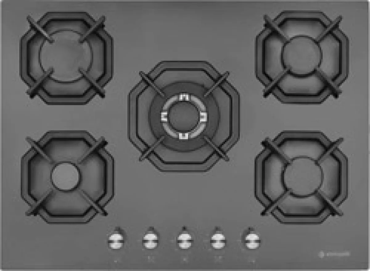 Eminçelik EC-AH 2250 BW BG70 SNG Wok Gözlü Siyah Cam Ankastre Ocak