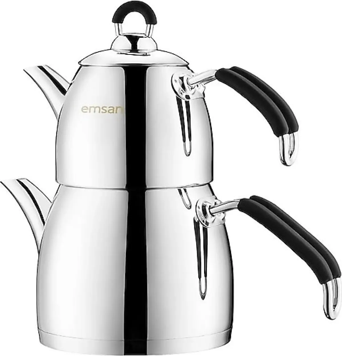 Emsan Mina Siyah Maxi Boy Çelik Çaydanlık