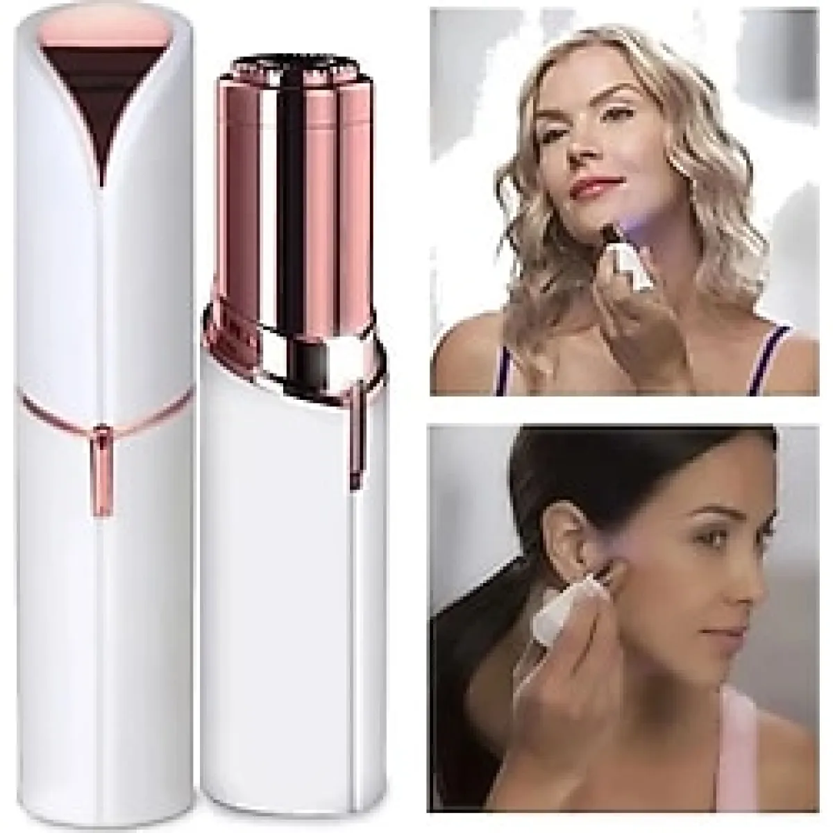 ETT Çift Başlıklı Epilasyon Yüz Çene Işıklı Kıl Tüy Alma Mini Cep Epilasyonu Simli