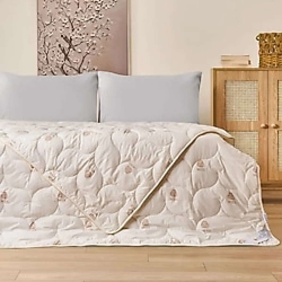 Evidea Soft Çift Kişilik Yün Yorgan - Beyaz - 195x215 cm