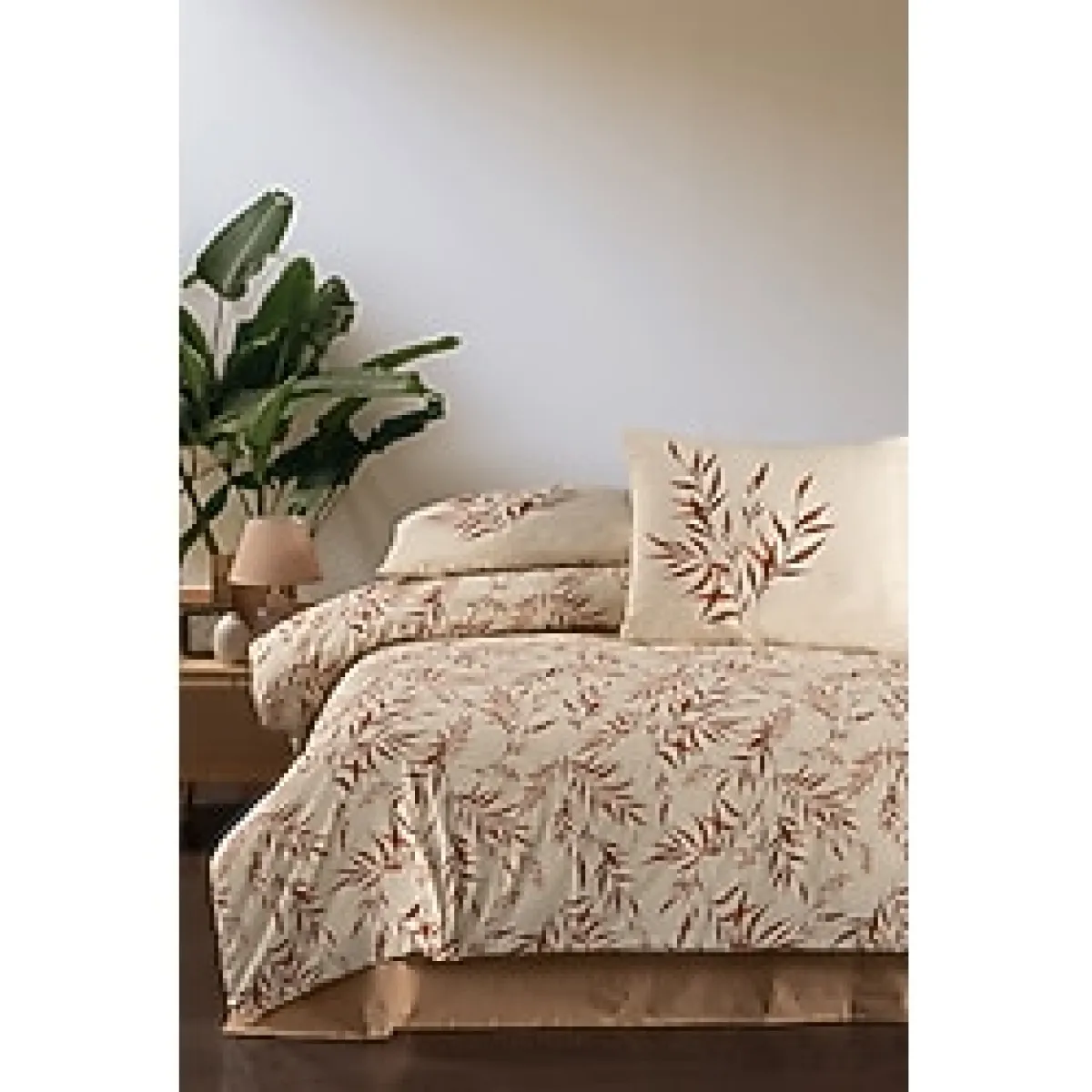 Fabric Box Pamuk Çift Kişilik Nevresim Seti Verdure Tarçın