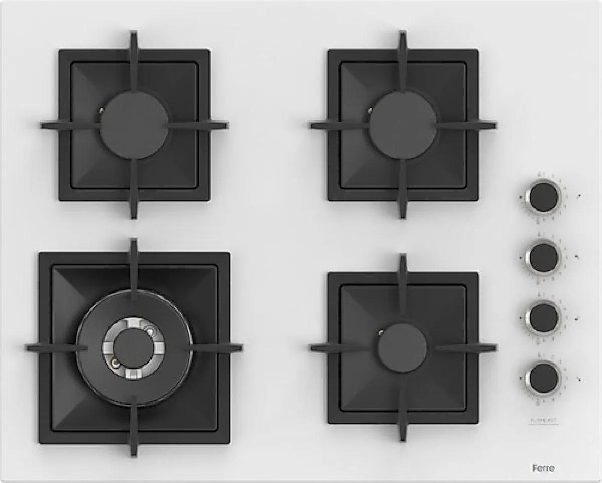 Ferre SC406 Flameart Wok Gözlü Beyaz Ankastre Ocak