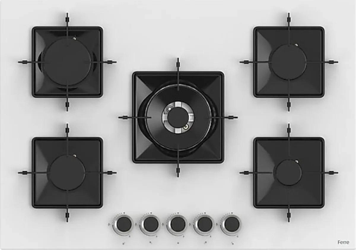 Ferre SS036 Beyaz Cam Ankastre Ocak