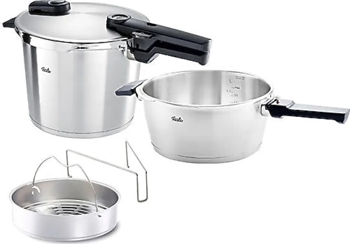 Fissler Vitaquick Premium Buhar Aparatlı 8+4 lt Düdüklü Tencere Seti