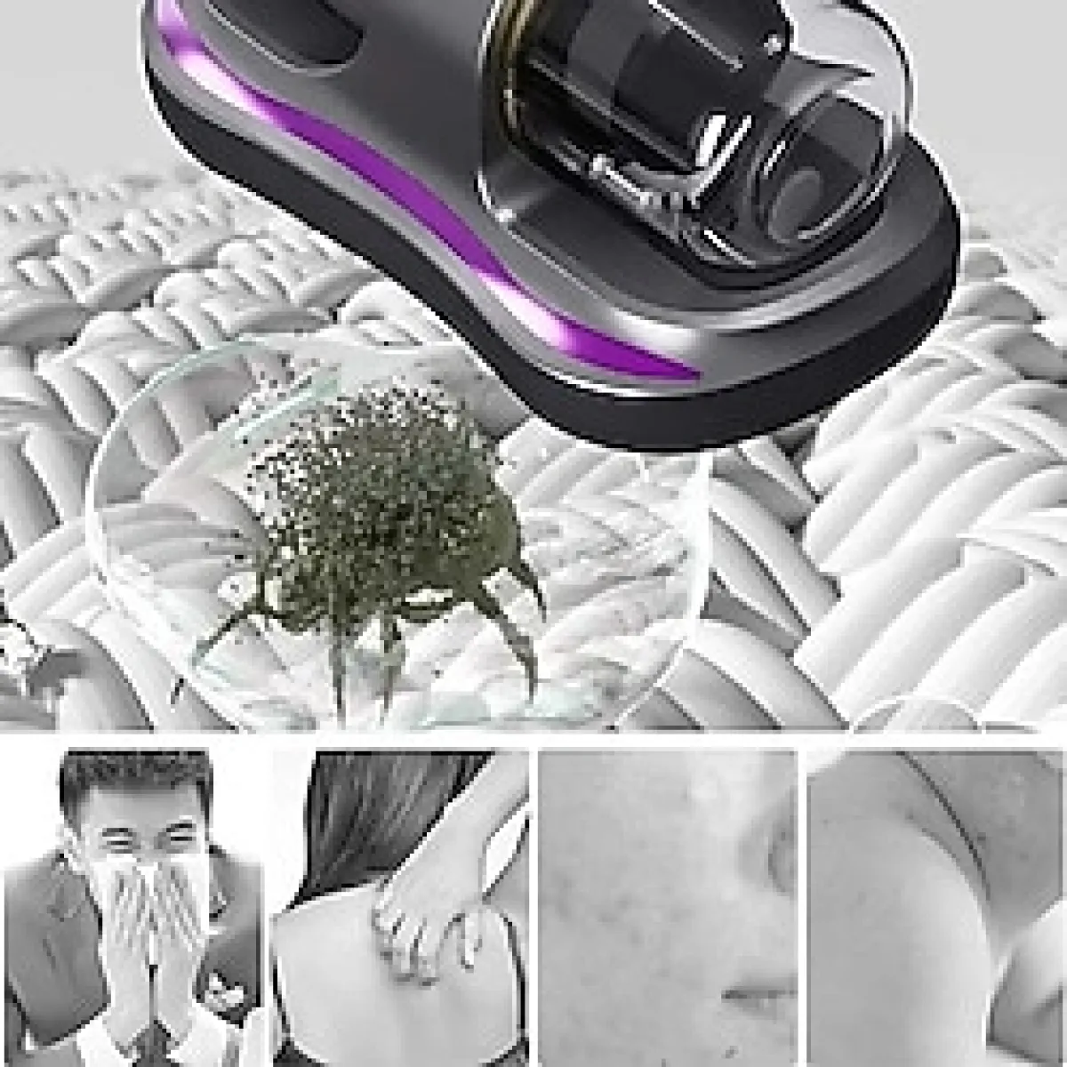 Flamex Acarid Temizleme Makinesi El Süpürgesi Yatak Temizleme Mite Temizleme Makinesi Cihazı Uv-C Işın - Renkli