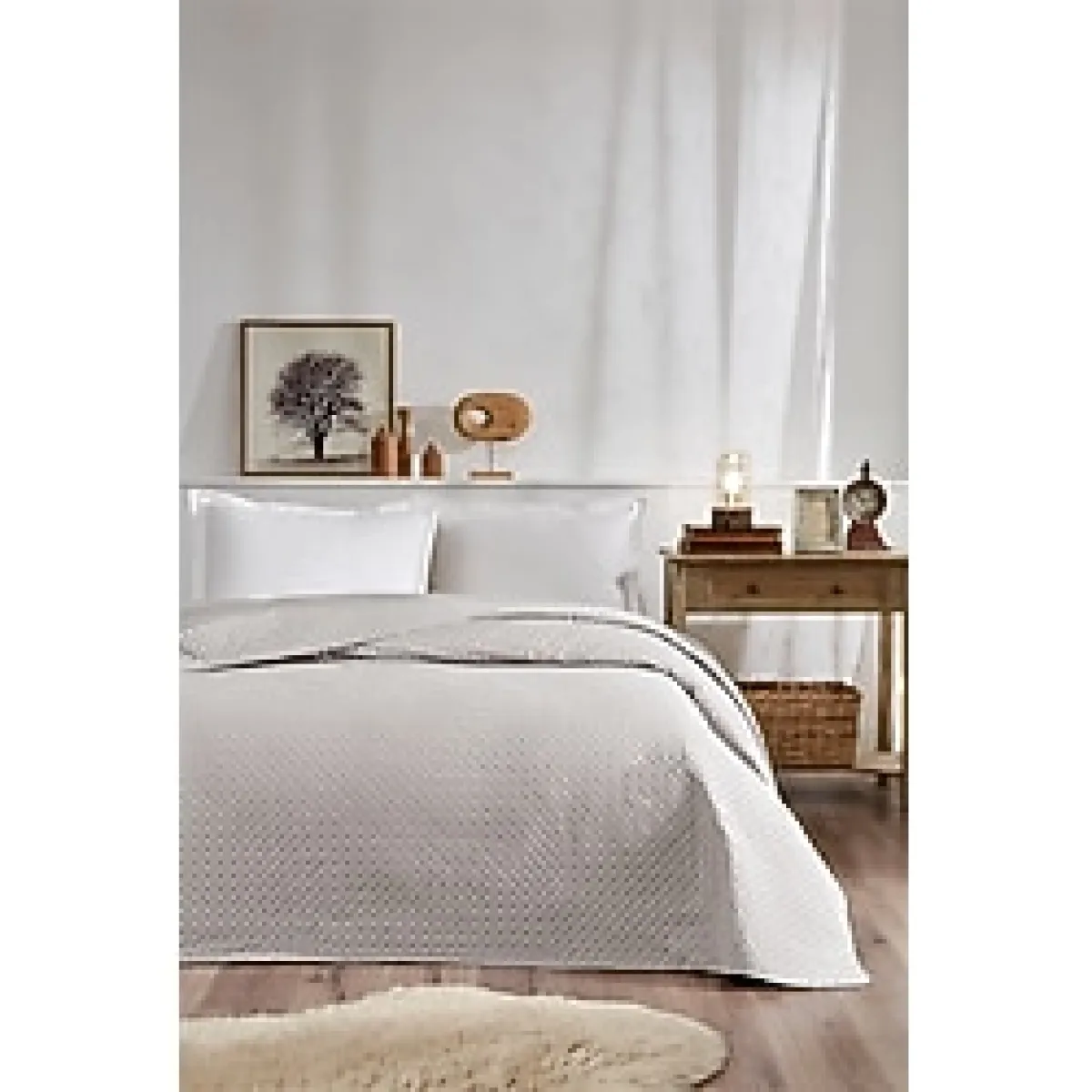 Floretta Blanco Çift Kişilik Yatak Örtüsü 230x250 cm