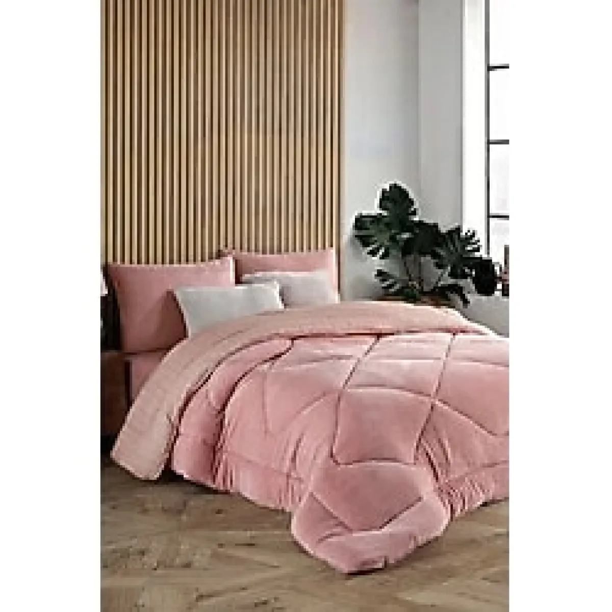 Formeya Lüx Pudra 155x215 cm Çift Taraflı Welsoft Tek Kişilik Yorgan