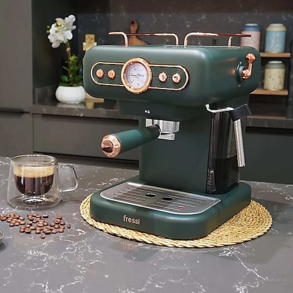 Fressi Ristretto EM-01 Yeşil Espresso Makinesi