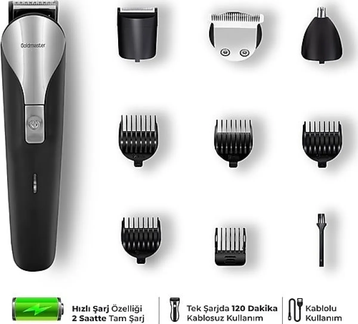 Goldmaster Popüler GM-9108 12 in 1 Erkek Bakım Seti