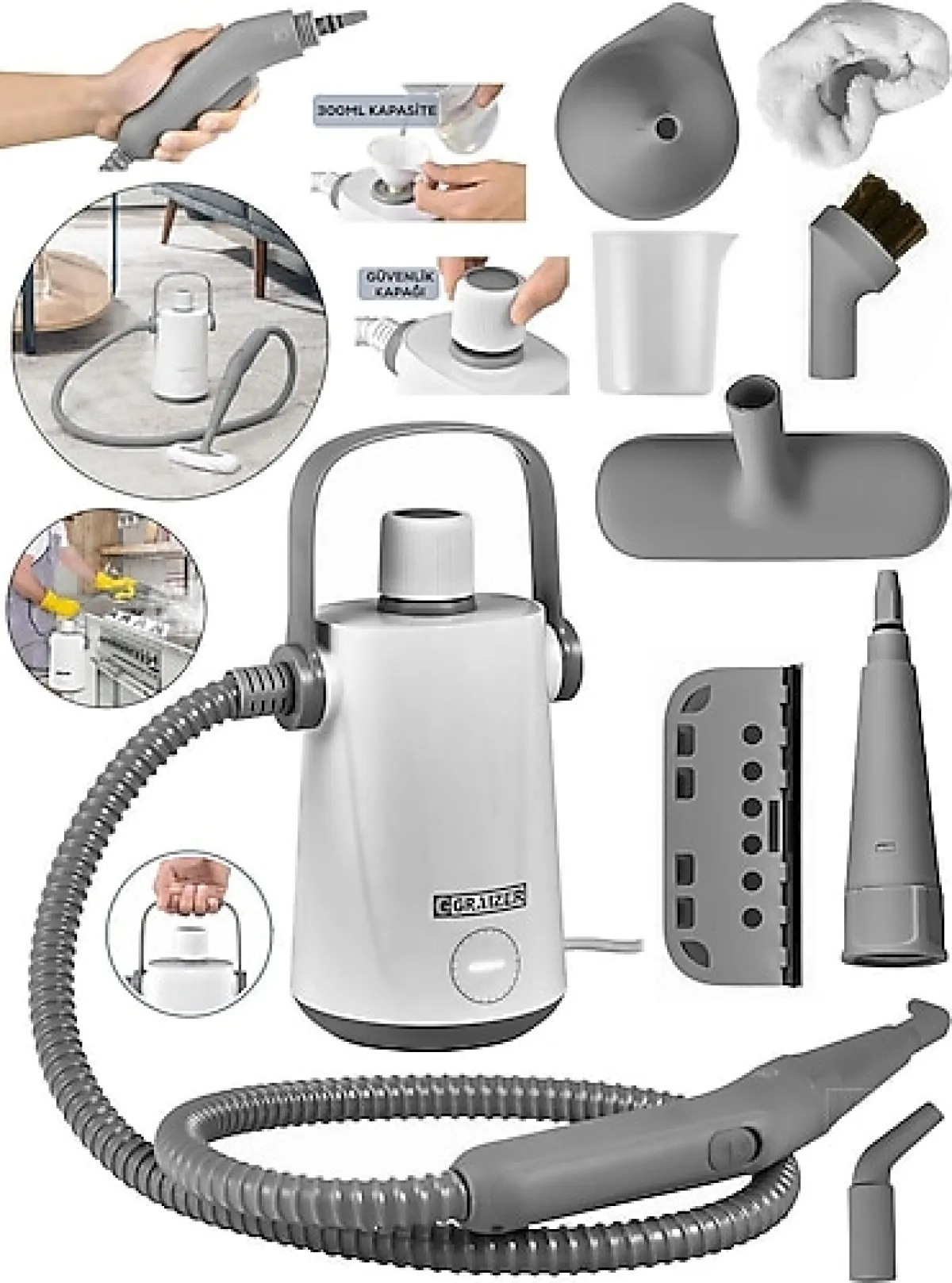 Graizer Easyfix B01 Beyaz Buharlı Temizlik Makinesi