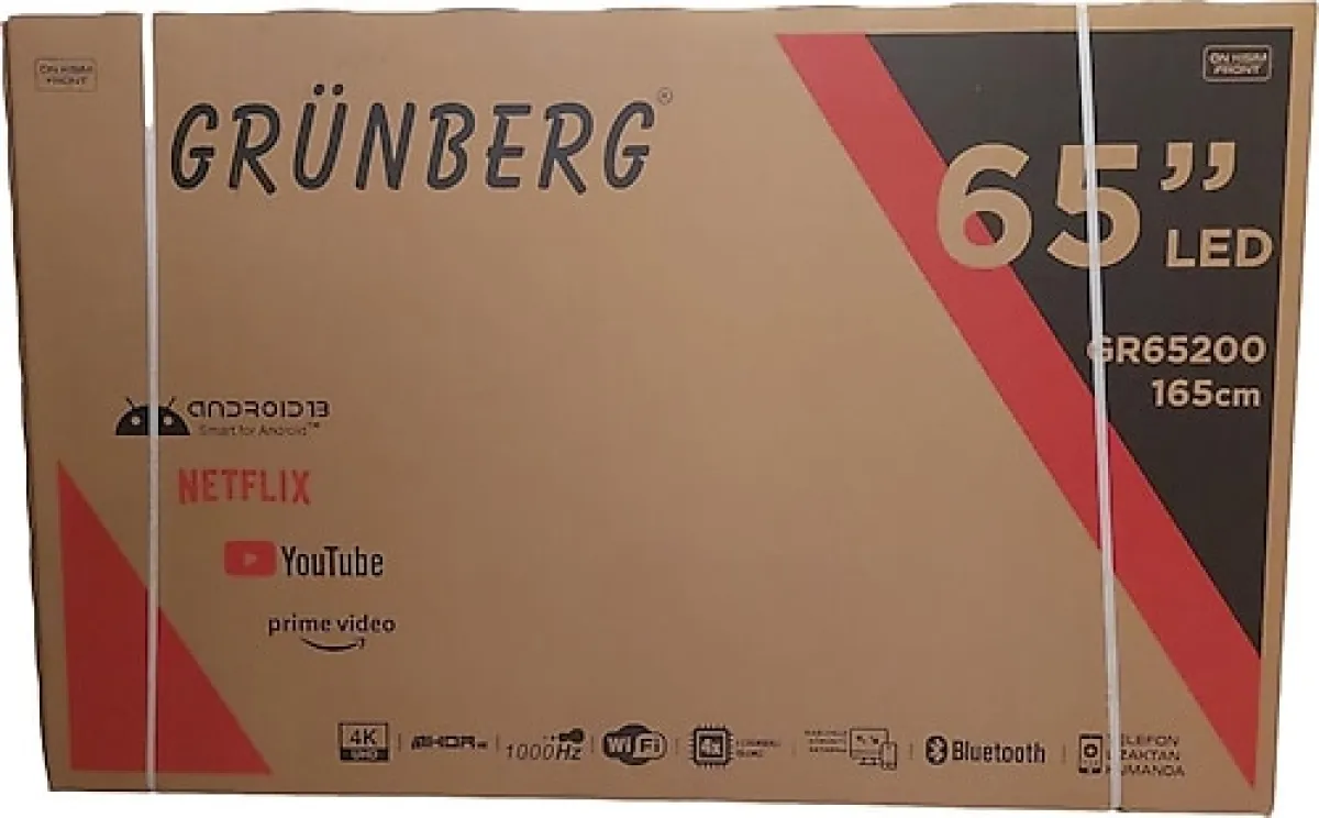 Grünberg GR65200 4K Ultra HD 65" 165 Ekran Uydu Alıcılı Android Smart LED TV
