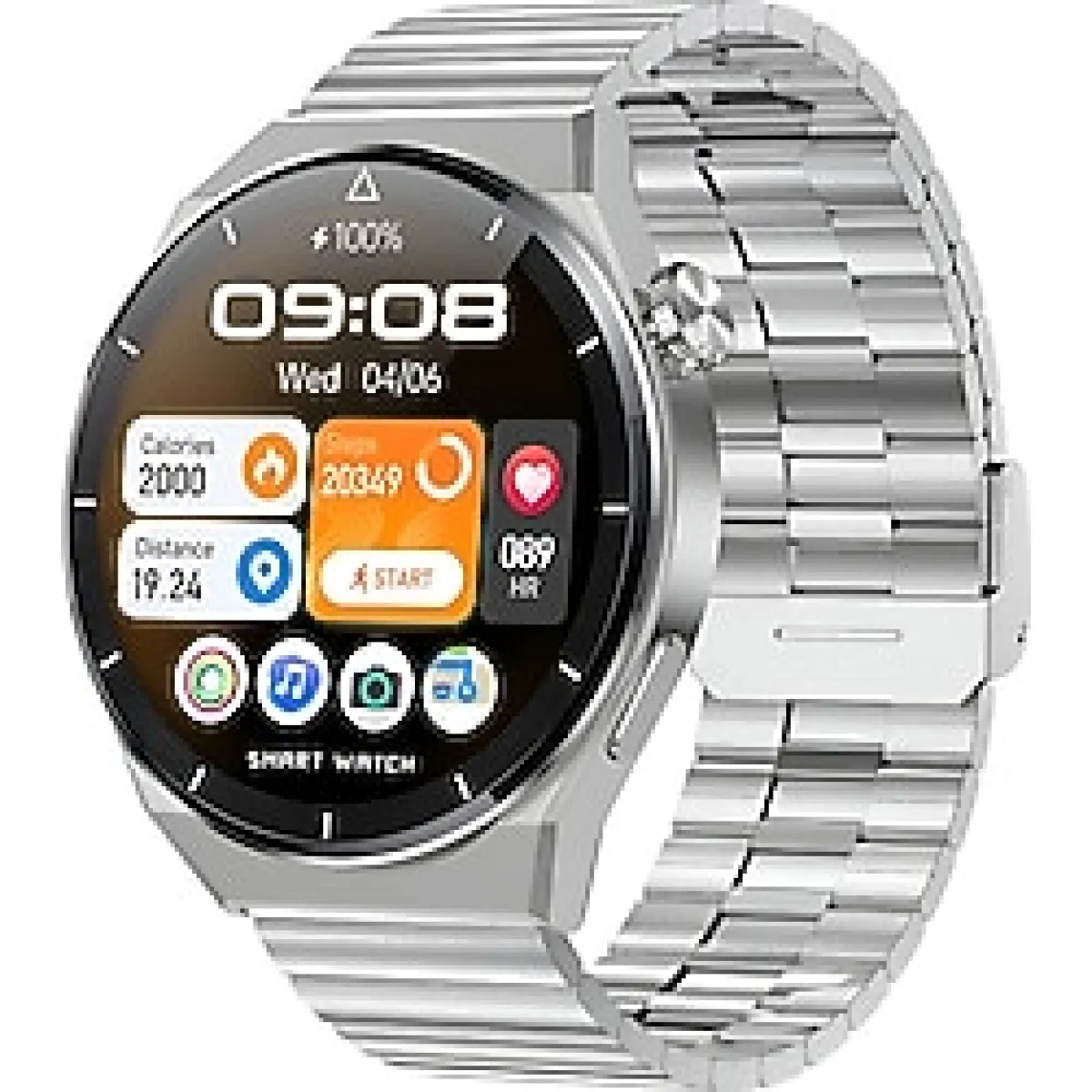 GT3 Max Elegant Smart Watch GT3 Max Elegant Erkek Akıllı Saat Deri-Metal-Silikon 3 Kordonlu