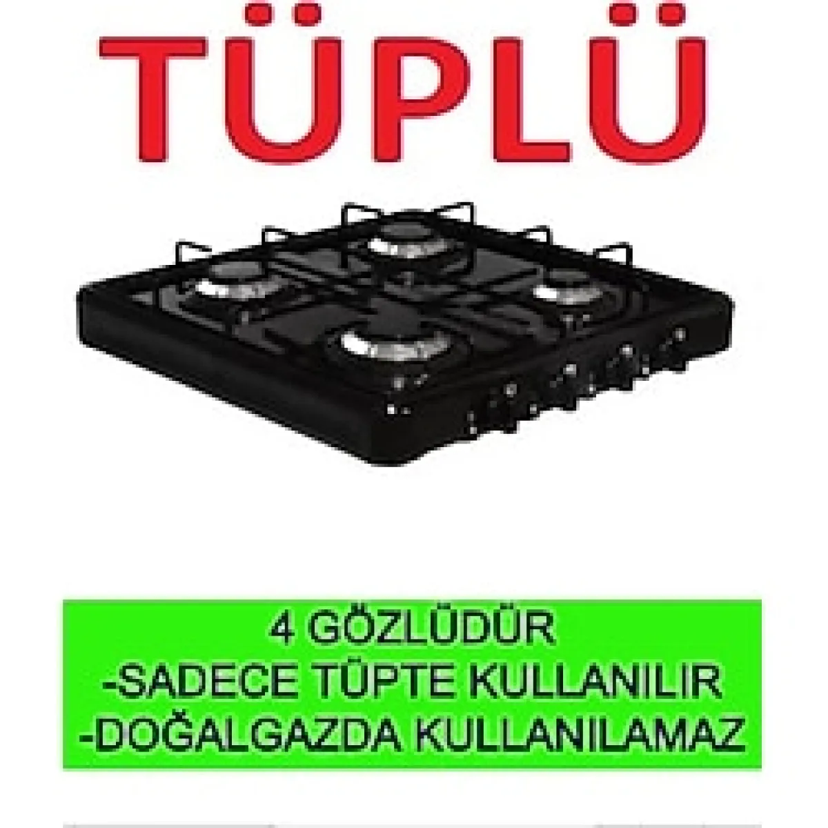 GURKAN 4 Lü Set Üstü Lpg TÜPLÜ Ocak 4 Gözlü TÜPLÜ Ocak Tezgah Set Üstü Ocak
