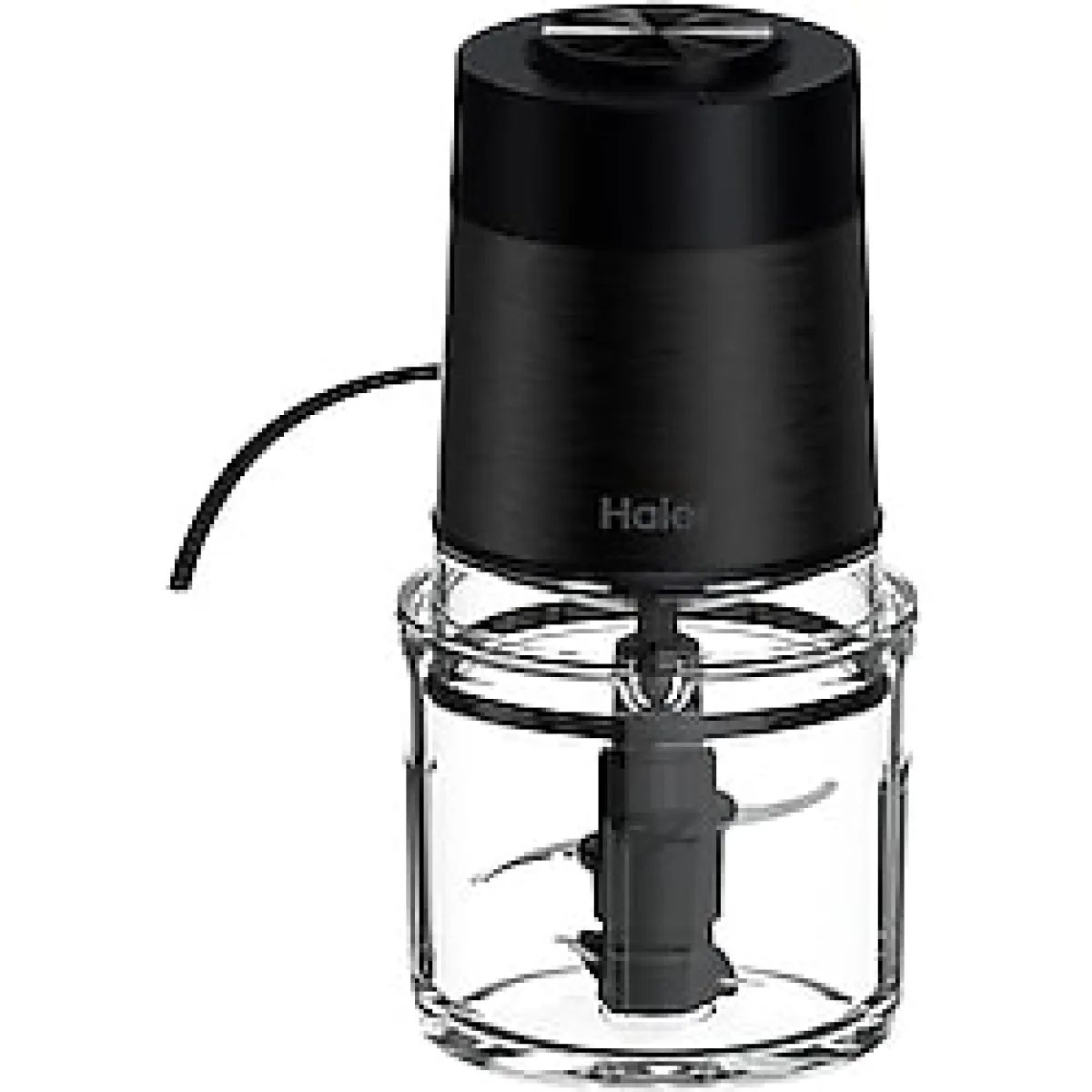 Haier I-Master Series 5 Mini Doğrayıcı, Güçlü 550 W, 2 Vitesli, Sebze Doğrayıcı, Kaymaz Taban, 0,5 L Cam Kase [Siyah]