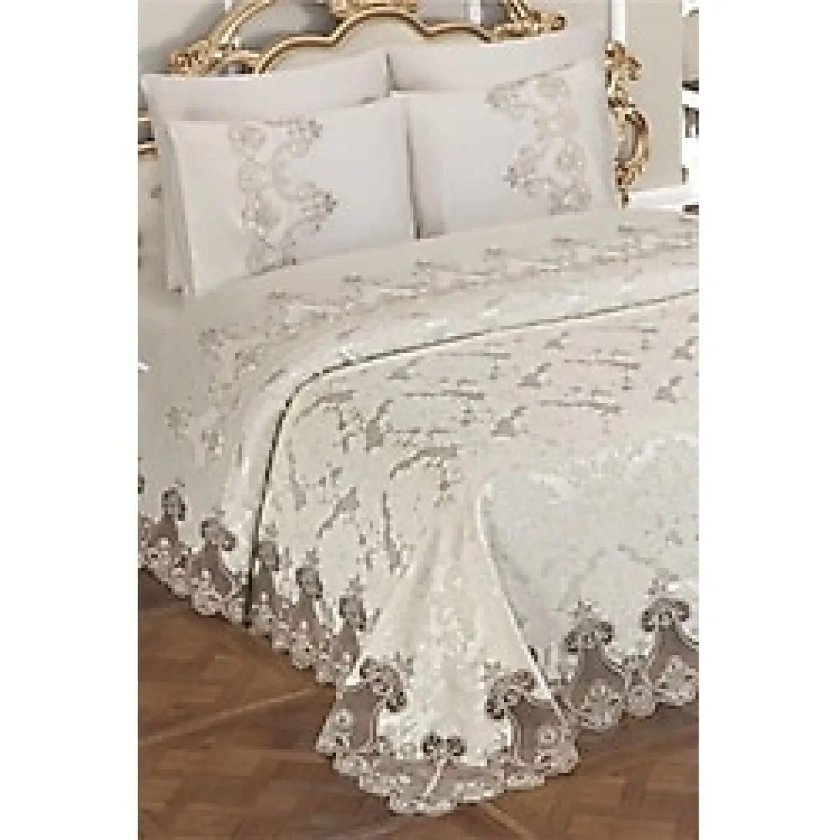 hanımeli Fransız Dantelli Pike Takımı