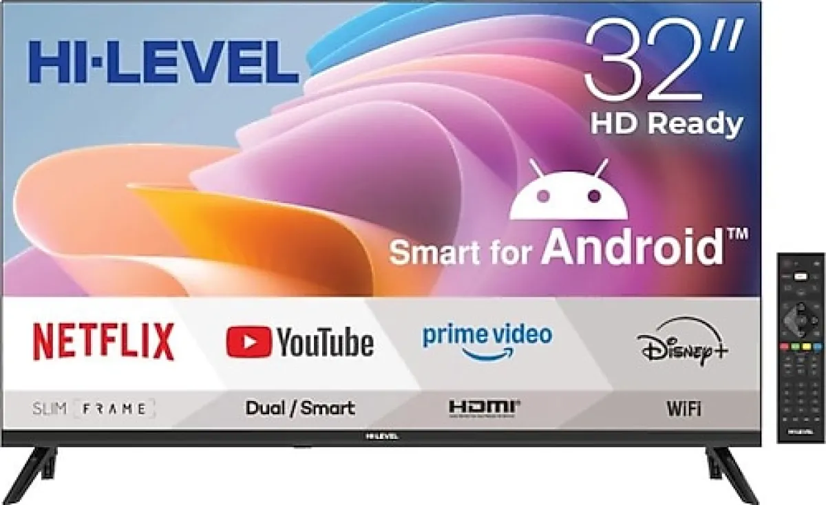 Hi-Level HL32HMLN-A14S Frameless HD 32" 82 Ekran Uydu Alıcılı Android Smart LED TV