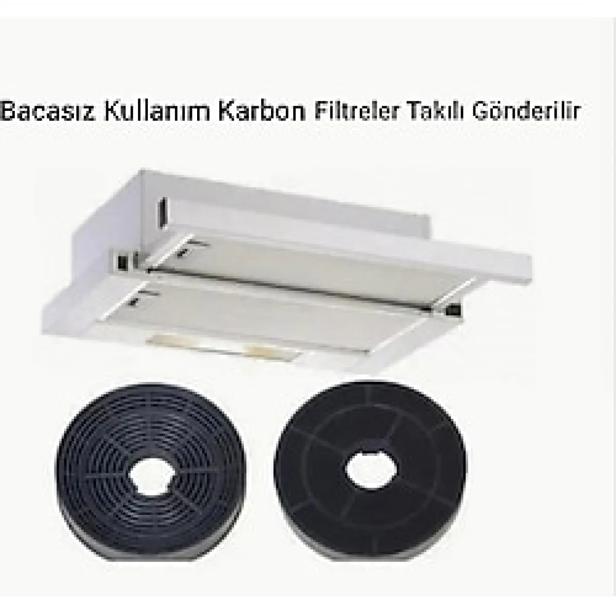 HİBSAN Bacasız Borusuz Karbon Filtreli Çift Motorlu Aspiratör