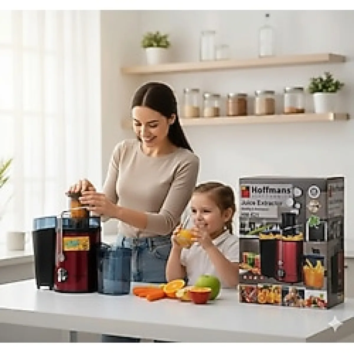 hoffmans Profesyonel Katı Meyve Sıkacağı Yüksek Kapasiteli Kolay Temizlenir METAL RENK