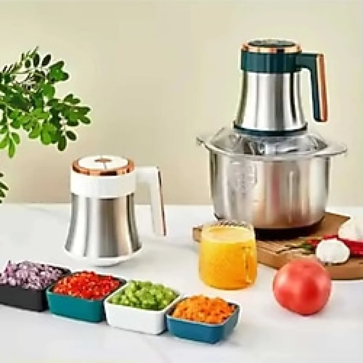 Home BCSHS 3 LÜ SET çeyiz 8 Lt Kıyma ve Sebze Doğrayıcı 1 ADET Öğütücü 1 Adet El blender HEDİYE [İTHAL]