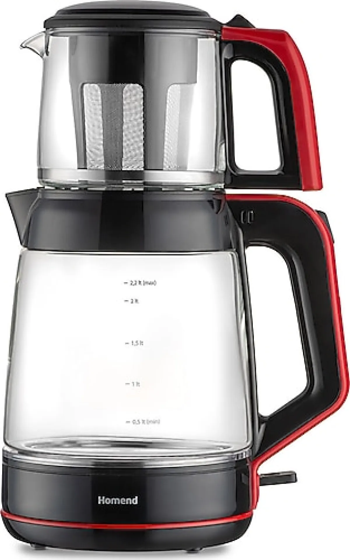 Homend Infinity 1764H Siyah Kırmızı 1900 W Cam Çay Makinesi