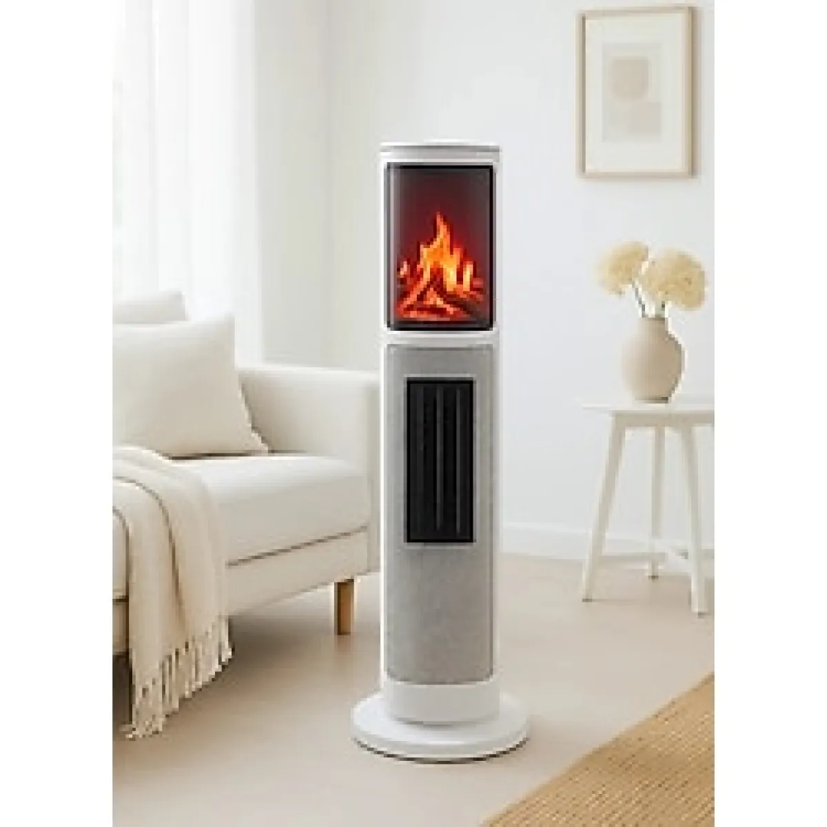 Hoogar German 2075 L 2000 W Beyaz Kule Tipi Seramik Fanlı Isıtıcı