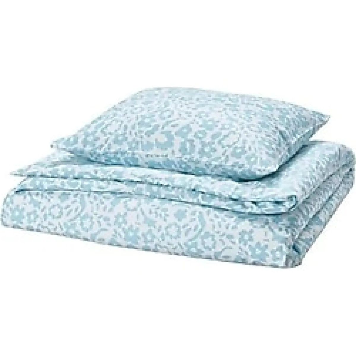 IKEA CYMBALBLOMMA tek kişilik nevresim seti, beyaz-mavi, 150x200/50x60 cm 10546953