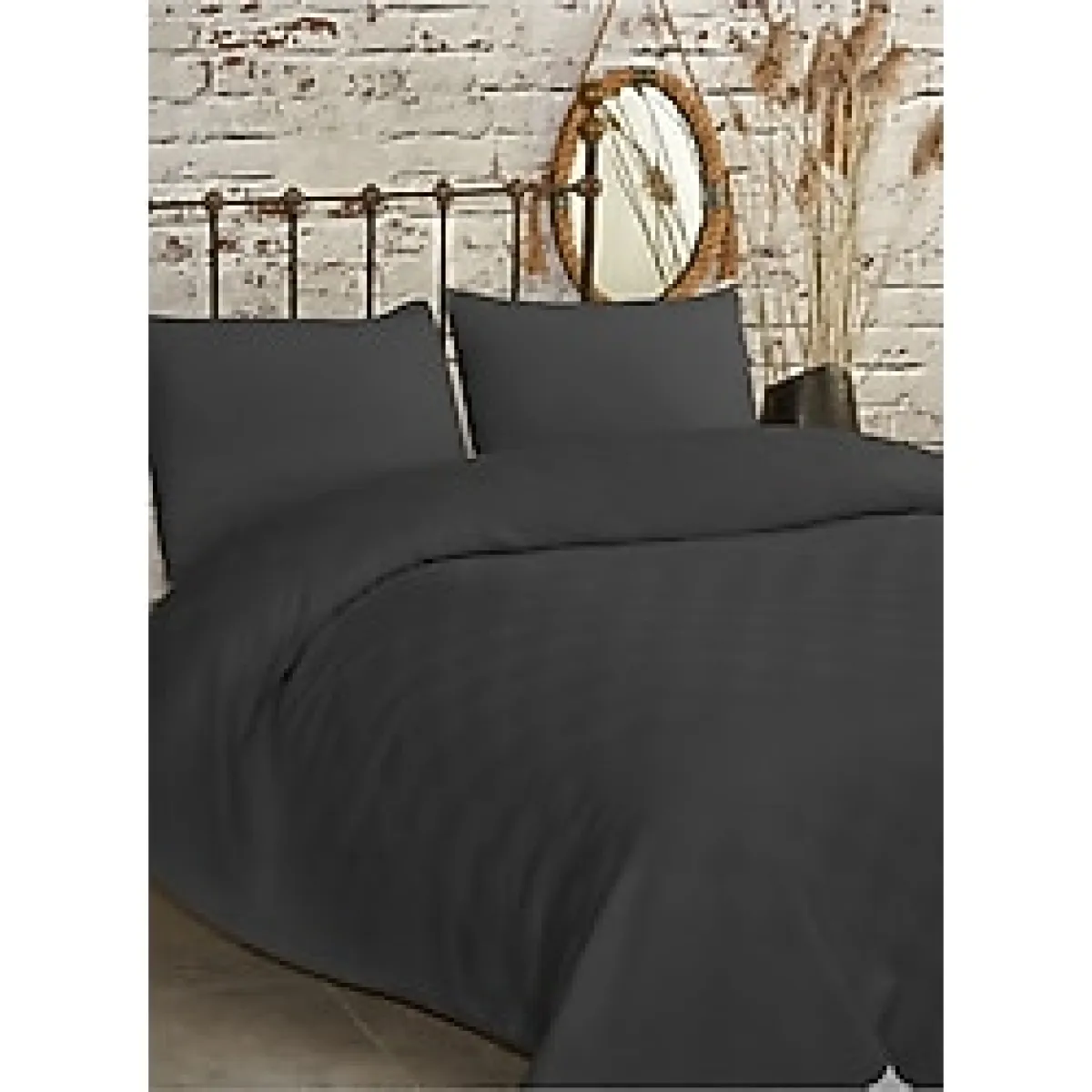 INTER Z Tek Kişilik Antrasit Dama Desenli Pike. Damalı Otel Pikesi 160x230 Antrasit