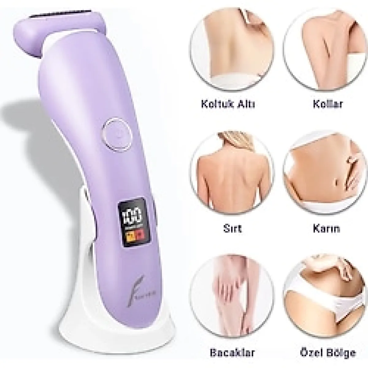 Ipx7 Su Geçirmez 3 In 1 Epilatör Bacak Sırt Yüz Bikini Bölgesi