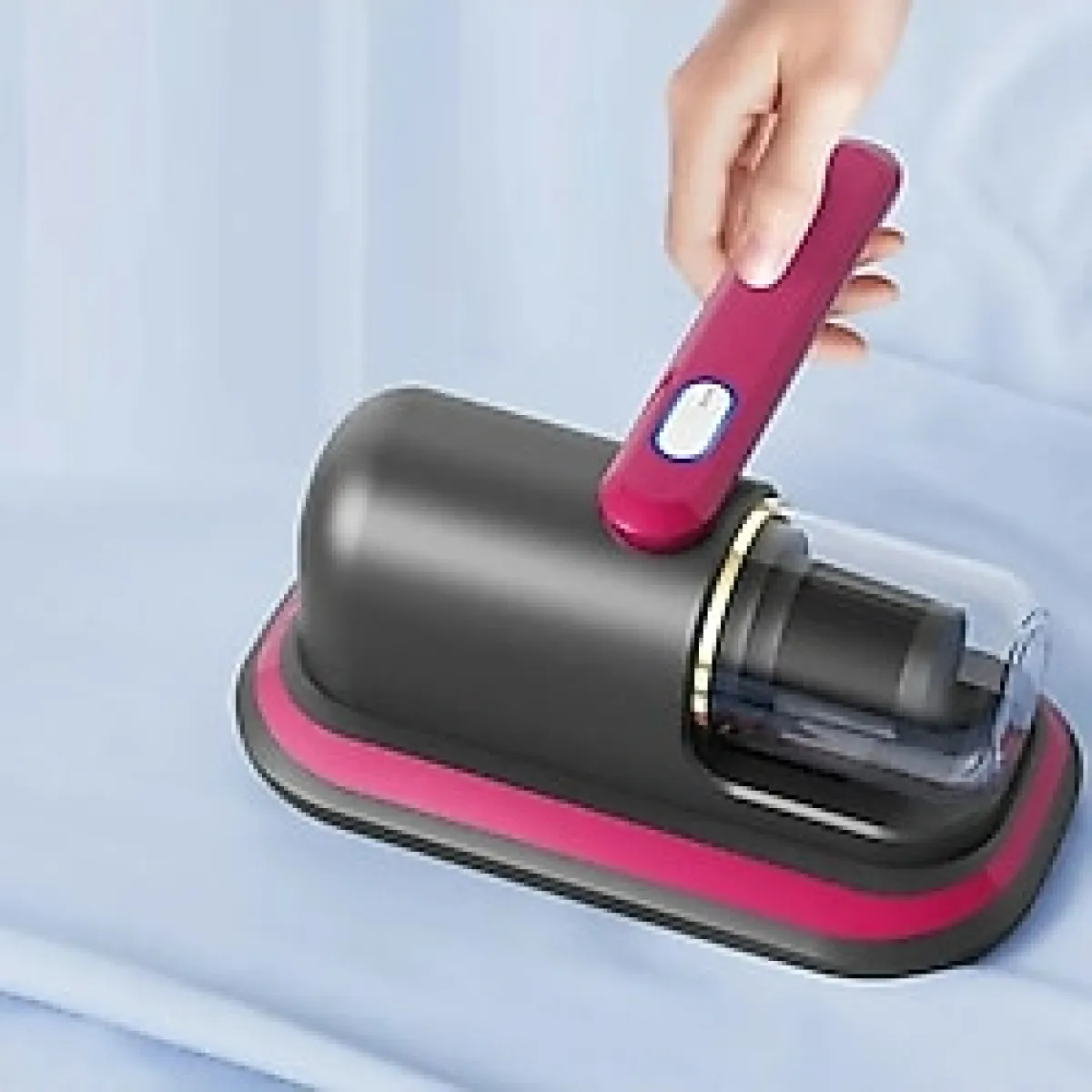 Kablosuz Şarjlı Süpürge Yatak Kanepe Halı Toz Tüy Uv Işınlı Ev El Vakum Temizleme Toz Giderm - Altın