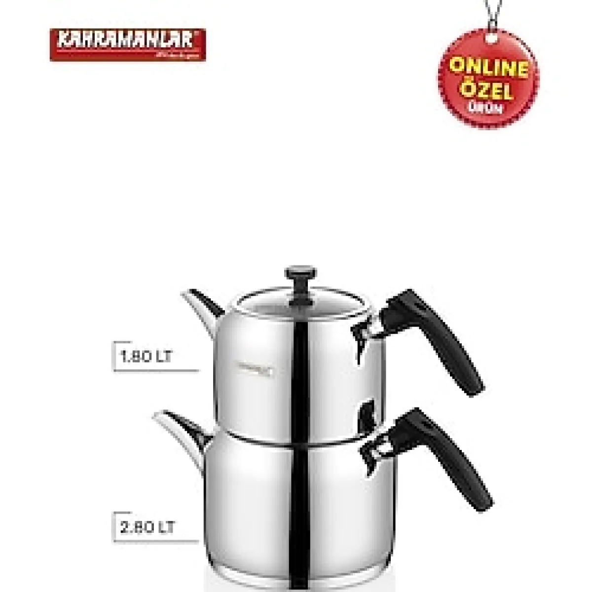 Kahramanlar Delux Mega Boy Black Çaydanlık Takımı Siyah