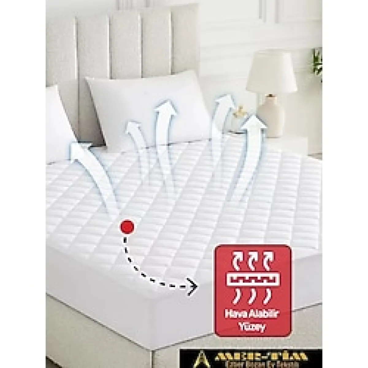 Kapitone Fitted Lastikli Yatak Koruyucu Alez Çift Kişilik Kapitoneli Pamuklu Yatak Alezi 160x200 ( SIVI GEÇİRMEZ DEĞİLDİR)