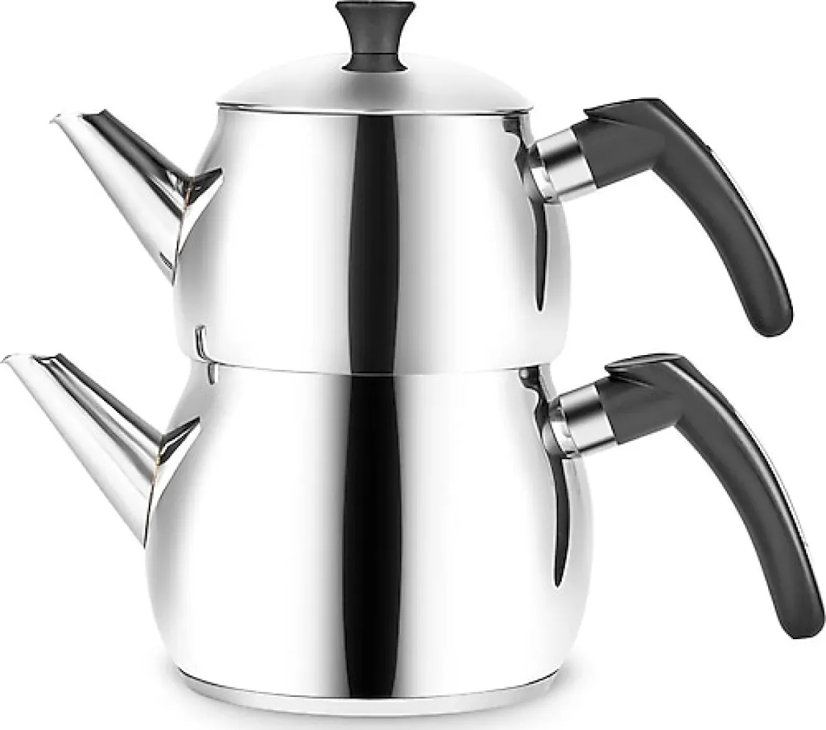 Karaca Çise Bakalit Saplı Midi Boy Çelik Çaydanlık