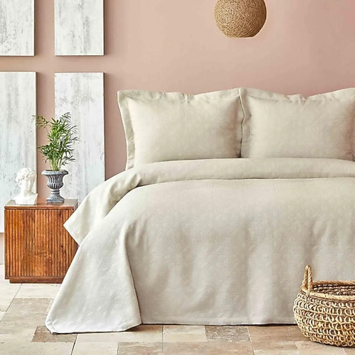 Karaca Home Back To Basic Tek Kişilik Yatak Örtüsü Bej