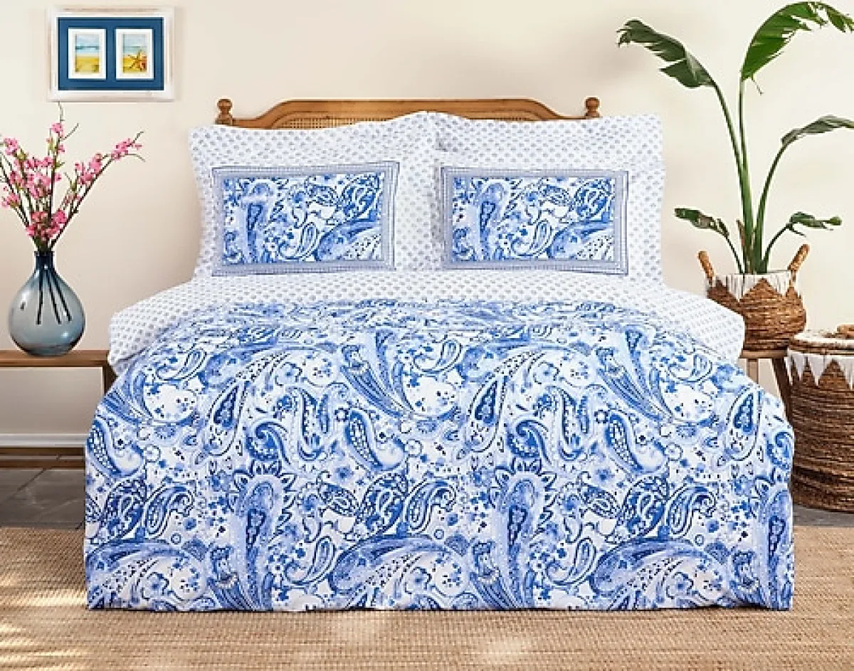 Karaca Home Bellance Mavi Pamuk Çift Kişilik Nevresim Takımı