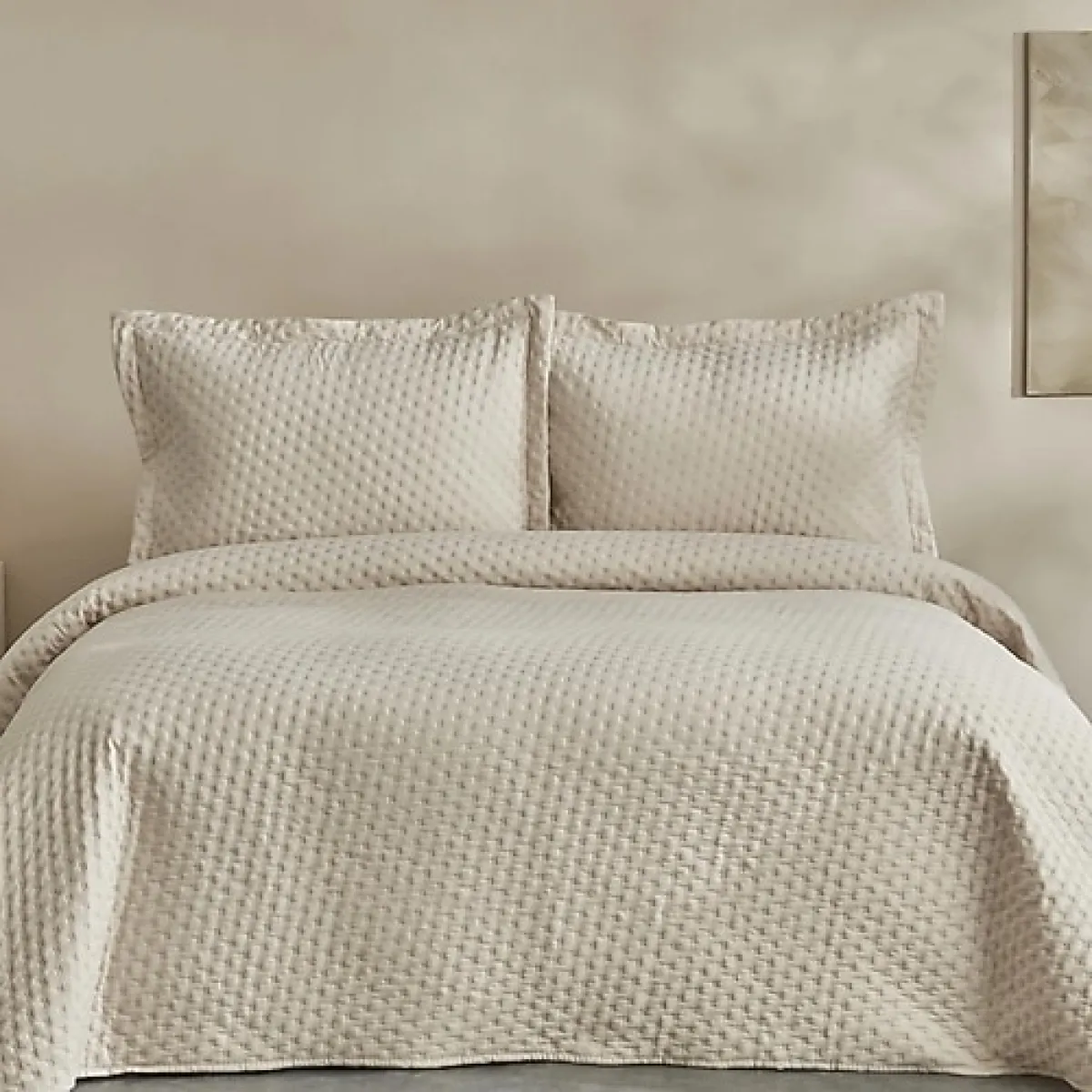 Karaca Home Breeze Soft Ekru Çift Kişilik Yatak Örtüsü Takımı