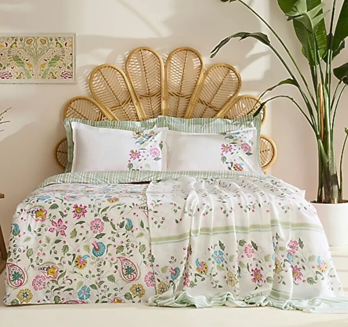 Karaca Home Elara Pamuk Çift Kişilik Nevresim Pike Takımı