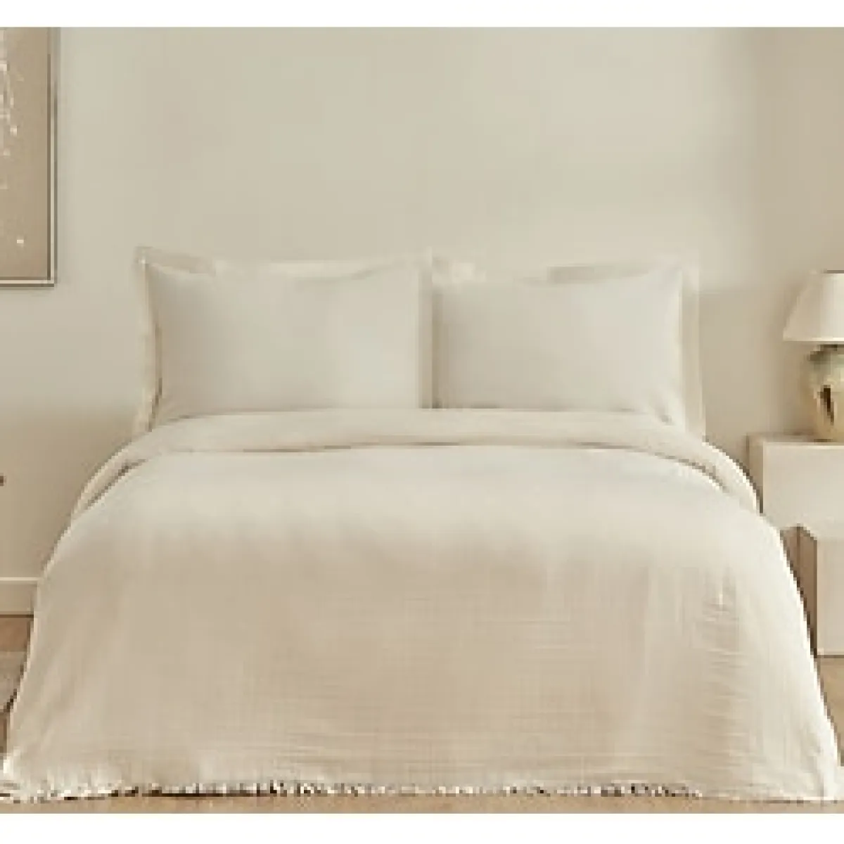 Karaca Home Minel Çift Kişilik Pike Yatak Örtüsü Seti Bej