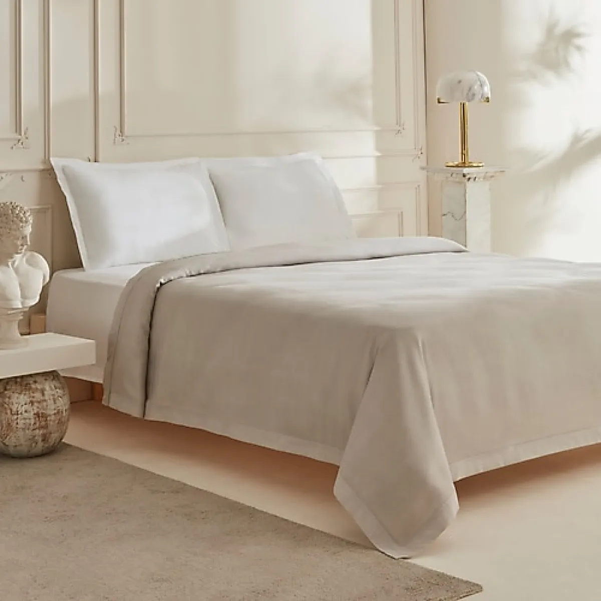 Karaca Home White Collection Vian Taş Bambu Çift Kişilik Pike