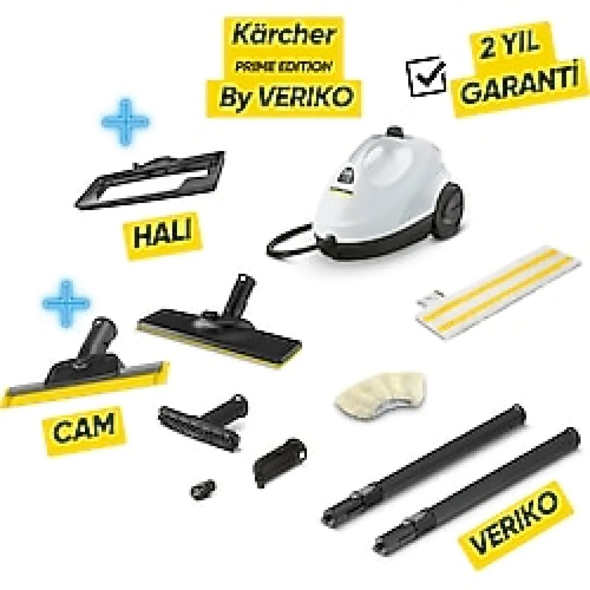 Karcher Sc 2 Easyfix Plus Paket Buharlı Temizlik Makinesi Halı, Cam Başlığı Dahil - Beyaz Renk