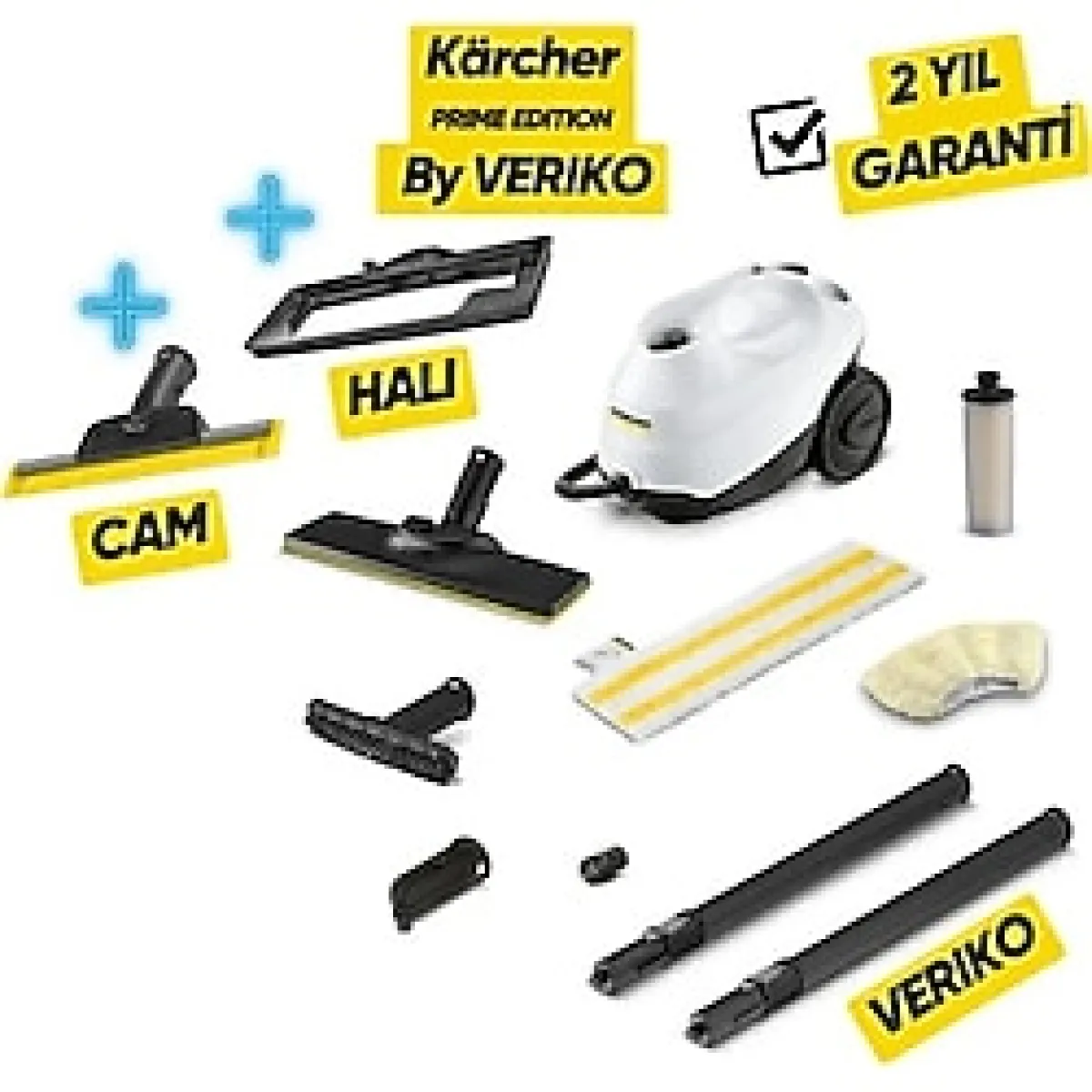 Karcher Sc 3 Easyfix Prime Paket Buharlı Temizlik Makinesi Cam ve Halı Başlığı Dahil - Beyaz