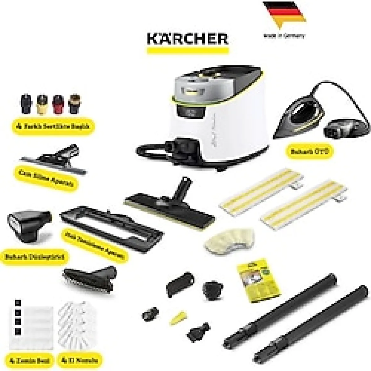 Karcher Sc 5 Deluxe Signature Line Profesyonel Max Set 2200W 4 Bar Profesyonel Buharlı Temizlik Makinesi - Vapohydro Fonksiyonlu Sıcak Su Püskürtme Özelliği - Kimyasalsız %99.99 Bakteri Öldürücü - Be