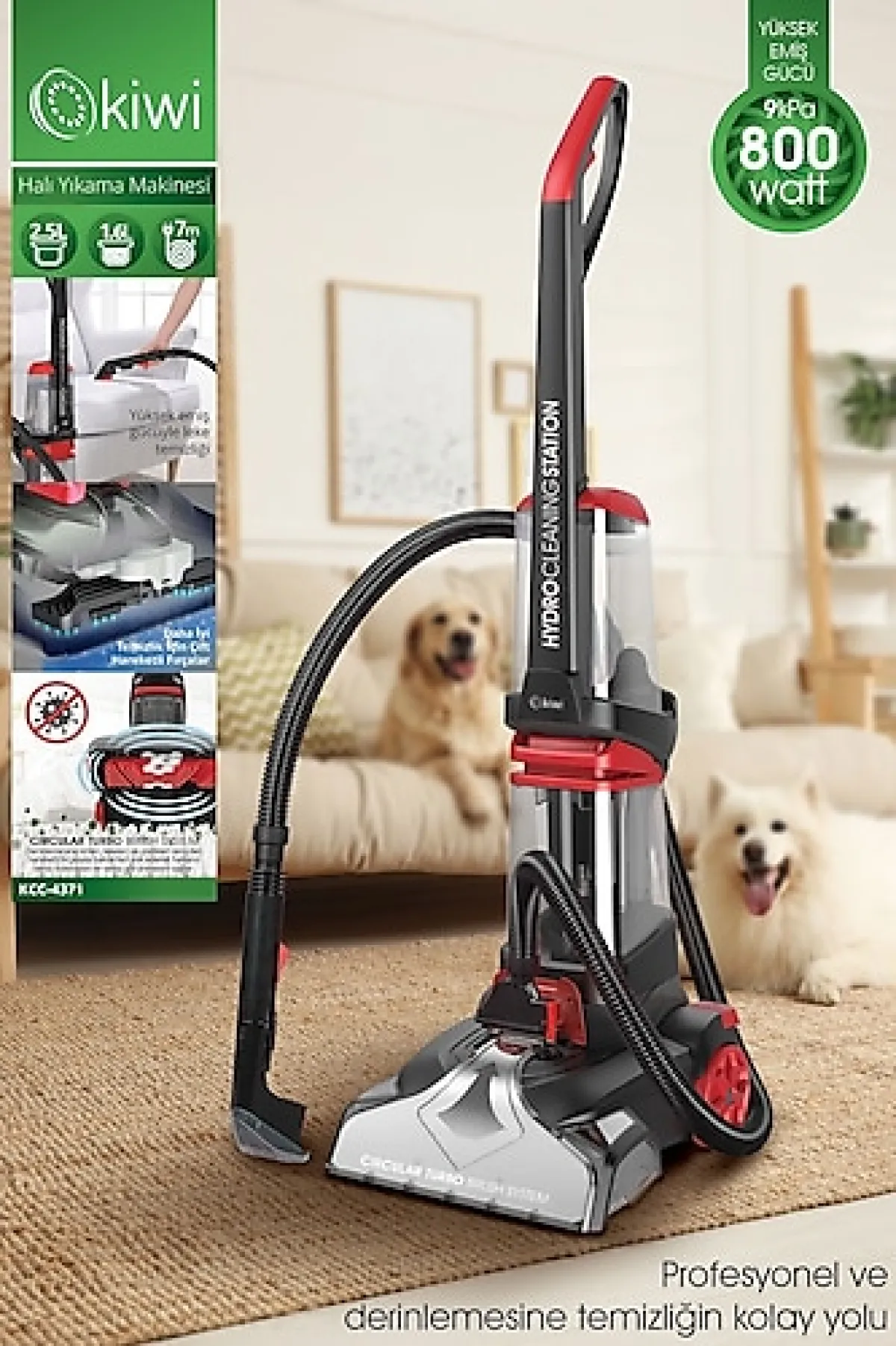 Kiwi KCC-4371 Pro Kırmızı Koltuk ve Halı Yıkama Makinesi