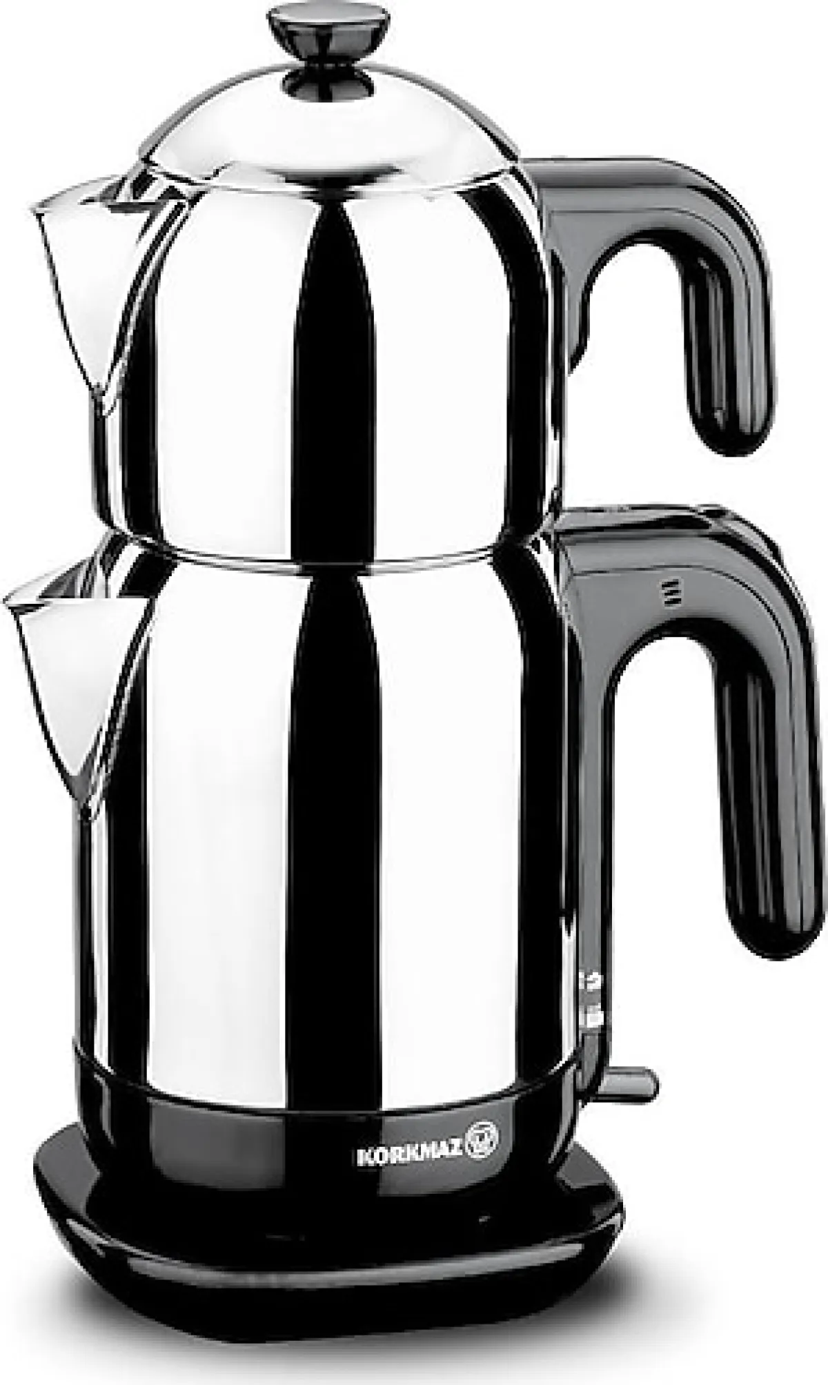 Korkmaz A369 Demtez Inox Siyah 1600 W Çelik Çay Makinesi